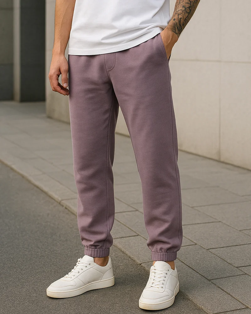 بيواكوف Men's Purple Oversized Textured Joggers